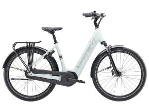 Rower elektryczny TREK District+ 3 o niskim przekroku 545Wh 2026 L Perłowy
