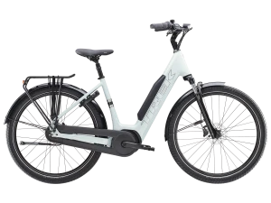 Rower elektryczny TREK District+ 3 o niskim przekroku 800Wh 2026 XL Perłowy