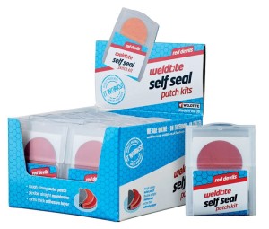 Zestaw łatek samouszczelniających do dętek WELDTITE Self Seal Patch Kit (6x Łatka samouszczelniająca), Pudełko 12szt.