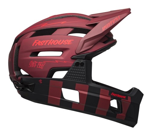 Kask full face BELL SUPER AIR R MIPS SPHERICAL matte red black fasthouse roz. L (59-63 cm)