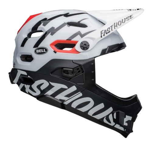 Kask full face BELL SUPER DH MIPS SPHERICAL fasthouse matte gloss black white roz. S (52–56 cm).