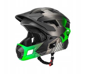 Kask rowerowy Full Face ROCKBROS 48-54cm Czarny-Zielony