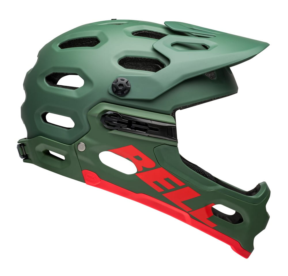 bell full face helmet with removable chin guard Super Air R Spherical With comms compatibility Michael Kors Jet Set Color:Matte Hi-Viz/Black soft foam